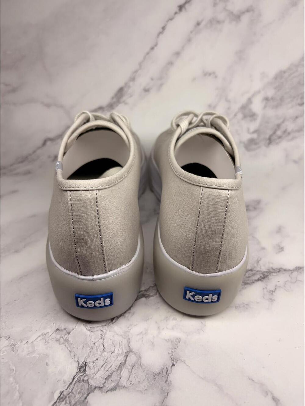 Keds Platform Sneakers Womens Size 10 Beige Canvas Lace Up Shoes - Picture 4 of 7
